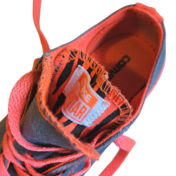 Converse Chuck Taylor All Star Double Tongue Neon Animal Print Junior Size 2 - Picture 11 of 14